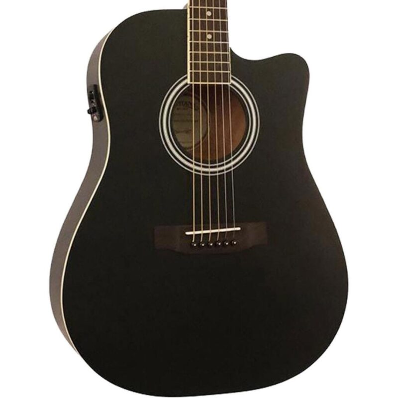 Santana LA-100EQCW v2 black satin acoustic guitar